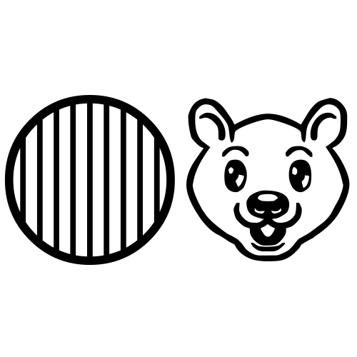 🔴🐻 Emoji Domain black and white Symbola rendering